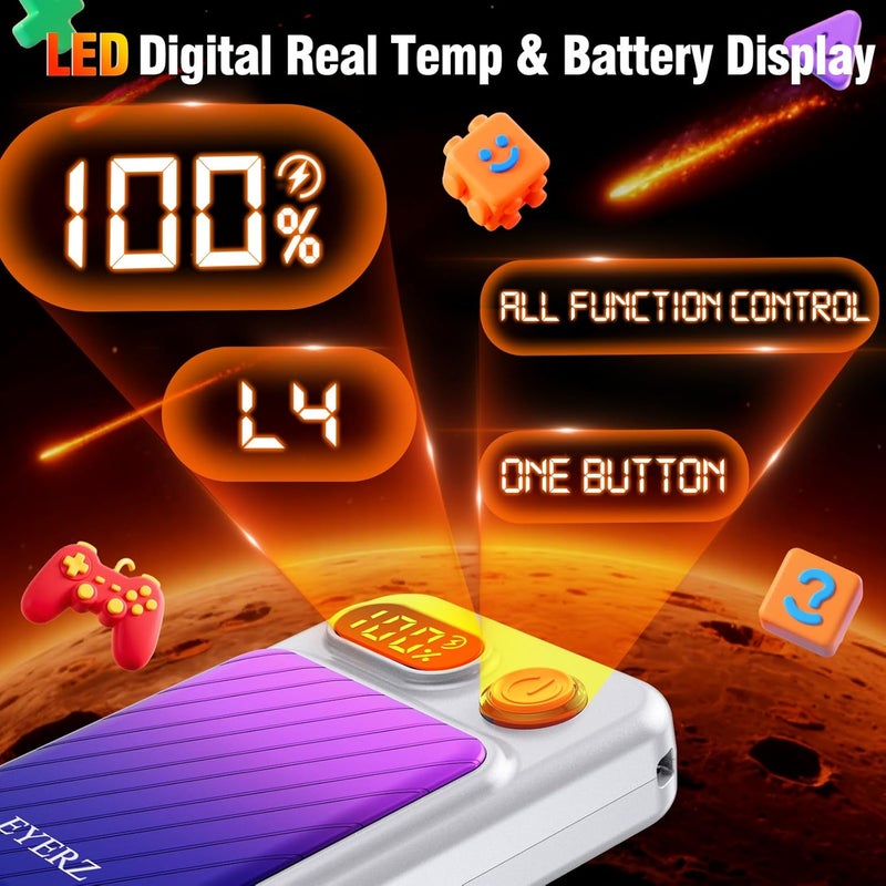 EYERZ Electric Hand Warmers Rechargeable 2 Pack, Magnetic AI Hand Warmers with LED Display & 4 Levels, Portable Pocket Heater, Gifts for Christmas, Camping, Golf, Raynauds, Hunting, Women & Men - Image 2